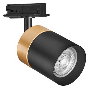 Lampa sliedei led cilin.gu10 zelta melna