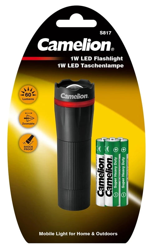 Kabatas lukturītis Camelion 1W. 60lm. 3xAAA baterijas