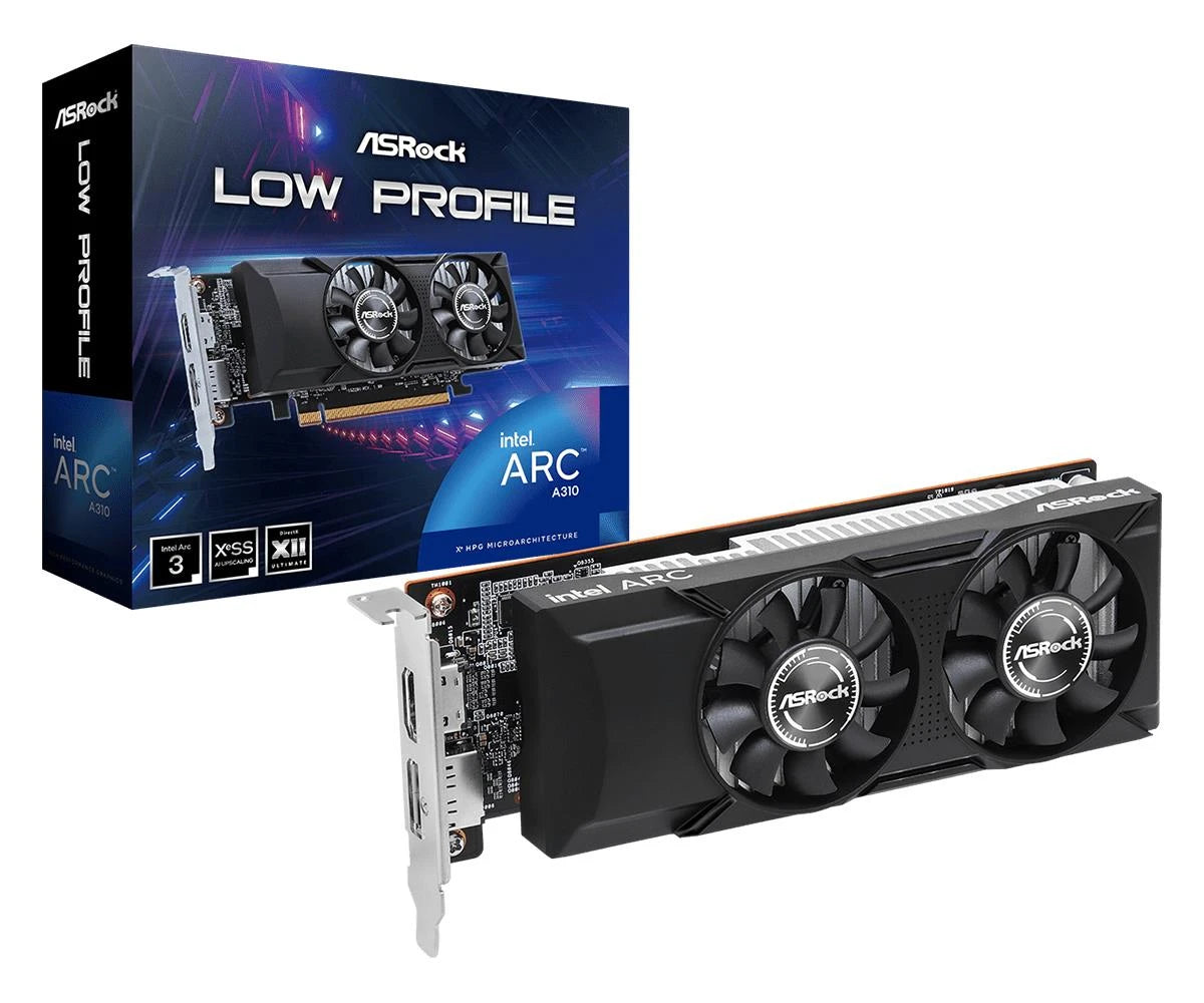 Graphics Card-ASROCK-Intel-Arc A310-2000 MHz-4 GB-GDDR6-64 bit-PCI