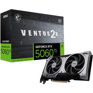 Graphics Card-MSI-NVIDIA GeForce RTX 5060 Ti-16 GB-GDDR7-128 bit-PCIE 5.0 16x-Dual Slot Fansink-5060TI16GVENTUS2XOCPLUS