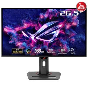 LCD Monitor-ASUS-ROG Strix OLED XG27ACDNG-26.5"-Gaming-Panel QD-OLED-2560x1440-16:9-360 Hz-0.03 ms-Swivel-Pivot-Height