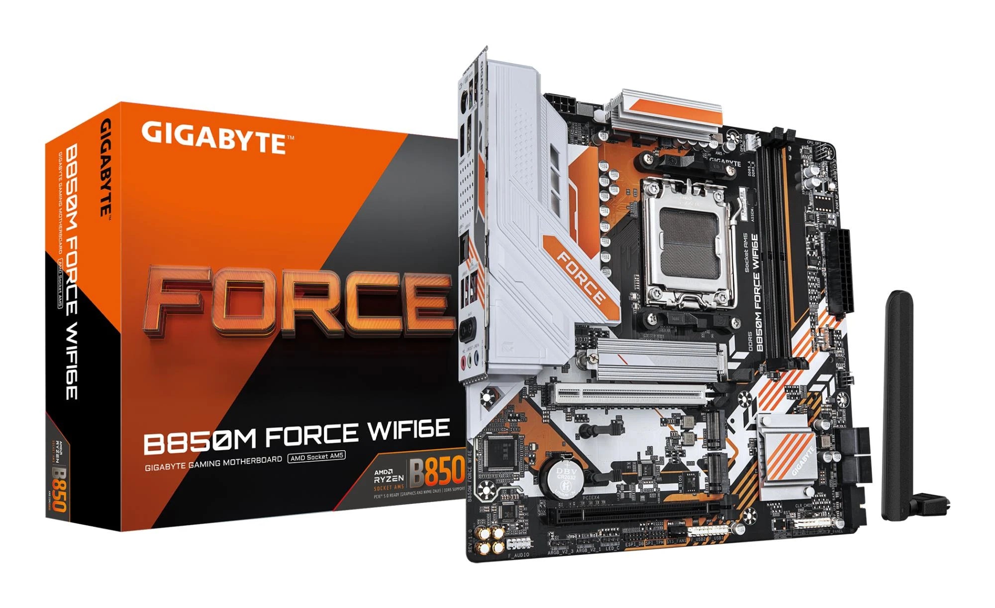 Mainboard-GIGABYTE-AMD B850-SAM5-Micro-ATX-Memory DDR5-Memory slots 2-B850MFORCEWF6E