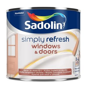Krāsa, logi/durvis Sadolin Simply Refresh, pus-matēts, 0.5 l, balta