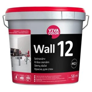 Sienu krāsa Vivacolor Wall 12, balta, 4.8 l