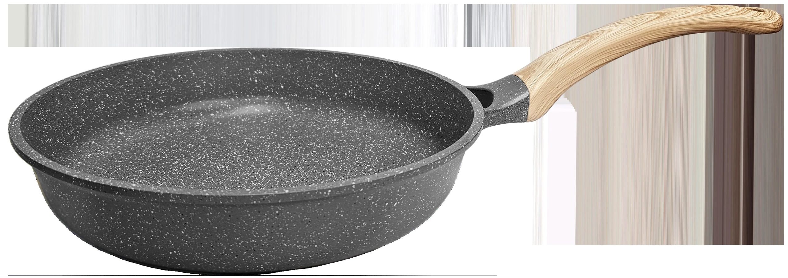 Panna alumīnija Amber 28cm, ar koka imitācijas rokturi