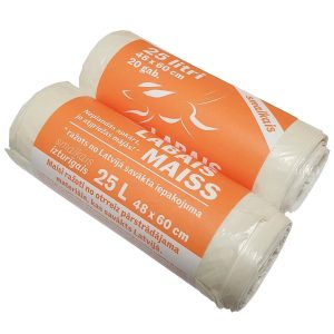 Atkritumu maisi 25L 20gb 10mkr balti ,45,