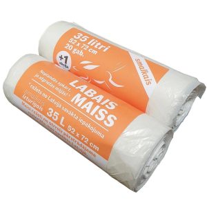 Atkritumu maisi 35L 20+1gb 10mkr balti ,50,