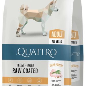 Sausā suņu barība Quattro Adult All Breed, vistas gaļa, 12 kg