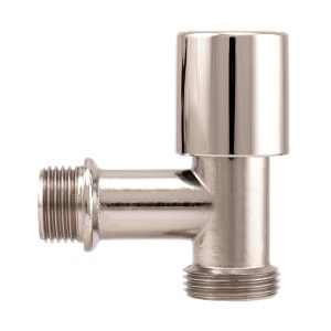 Ventilis TDM Brass, stūra, veļas mazgājamo mašīnu pievienošanai, 1/2 collas – ārējā vītne, 3/4 collas – ārējā vītne
