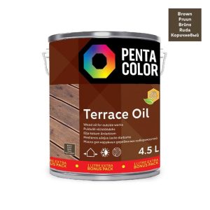 Eļļa terasēm Pentacolor Terrace Oil, brūna krās., 4.5 l