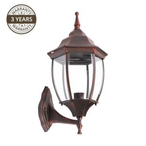 Āra sienas lampa Domoletti EL-560UP, 100W, E27, IP44, melna krās./sarkana krās., 21 cm x 51 cm