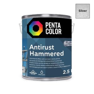 Emaljas krāsa, daudzveidīgs Pentacolor Anti Rust Hammered, spīdīga, 2.5 l, sudraba