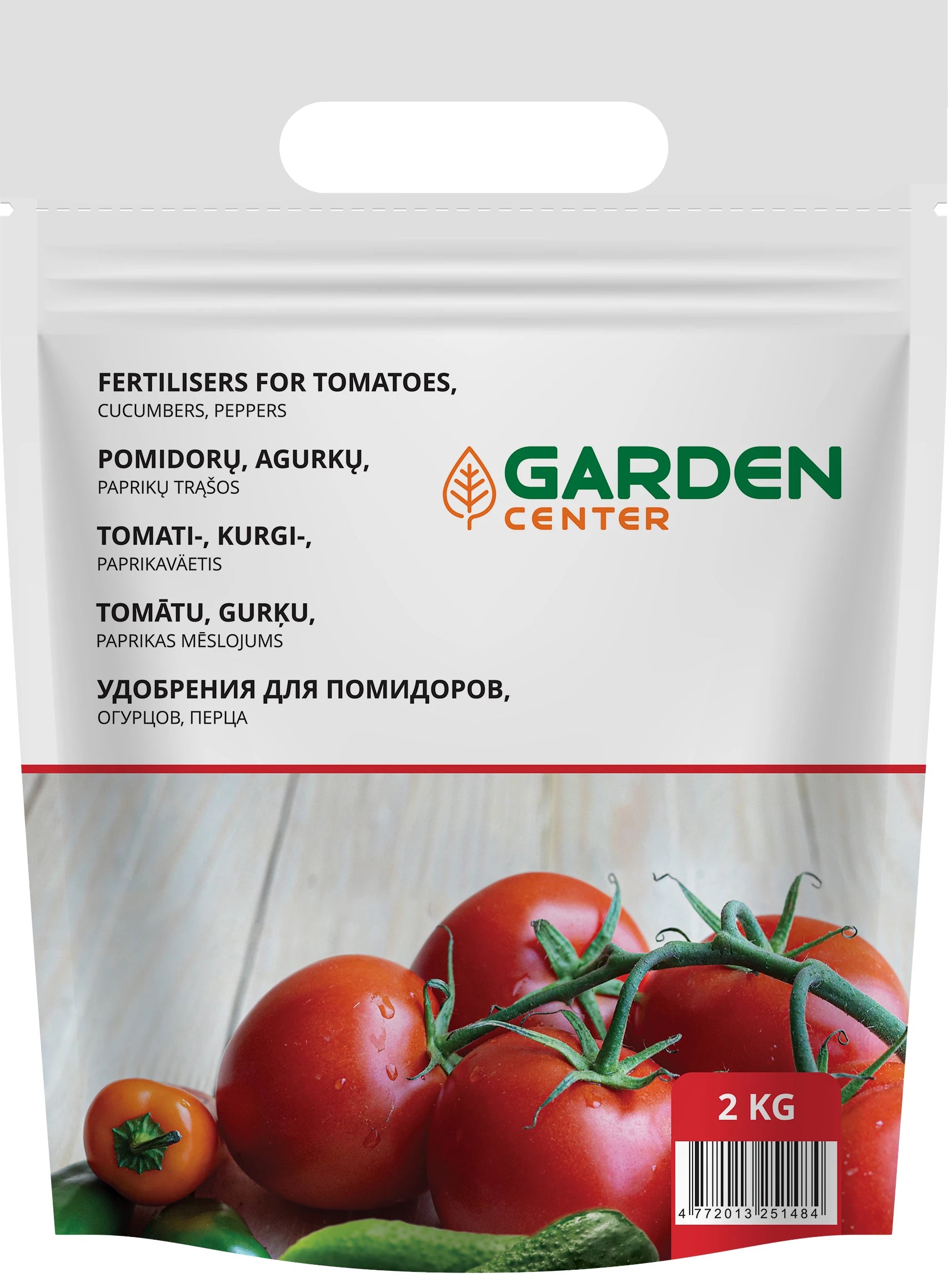 Mēslojums tomātiem, pipariem Garden Center, lielam apjomam, 2 kg