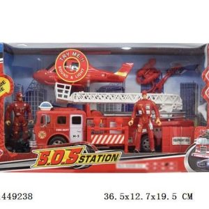 Rotaļu ugunsdzēsēju mašīna SOS Station D1449238, sarkana