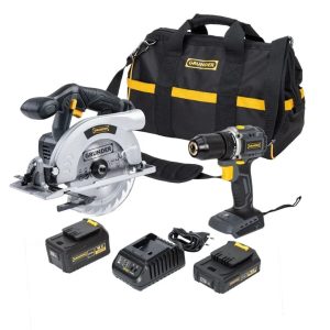 Akumulatora instrumentu komplekts ar bateriju Grunder CD-B0A18+CS-L1118, 18 V, 2 Ah/4 Ah