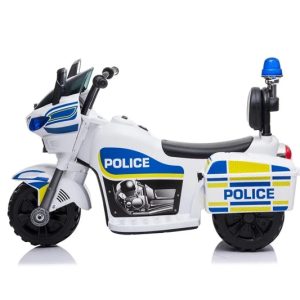 Bērnu elektriskais motocikls Police, zila/balta