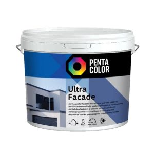 Fasāžu krāsa Pentacolor Ultra Facade, balta krās., 3 l