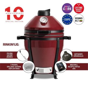Grils Kamado Bono MINIMO EVO 16. sarkana. 54 cm