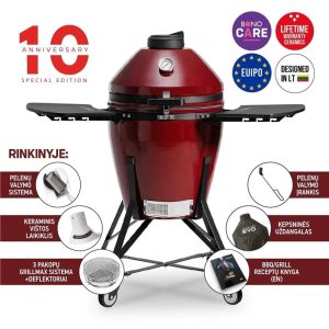 Grils Kamado Bono MEDIA EVO 22. sarkana. 79 cm