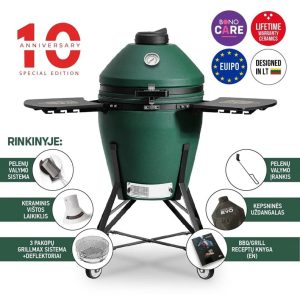 Grils Kamado Bono ZALGIRIS EVO 22. zaļa. 79 cm