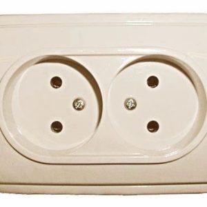 Dubultā kontaktligzda Vilma ST150 RP16-020V, rozete bez zemējuma, ziloņkaula