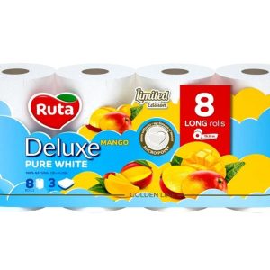 Tualetes papīrs Rūta DELUXE MANGO KVAPO 8 RUL, 3 sl, 8 gab.