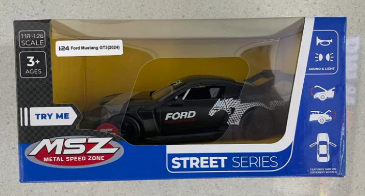 MSZ Miniatūrais modelis - 2024 Ford Mustang GT3, mērogs 1:24