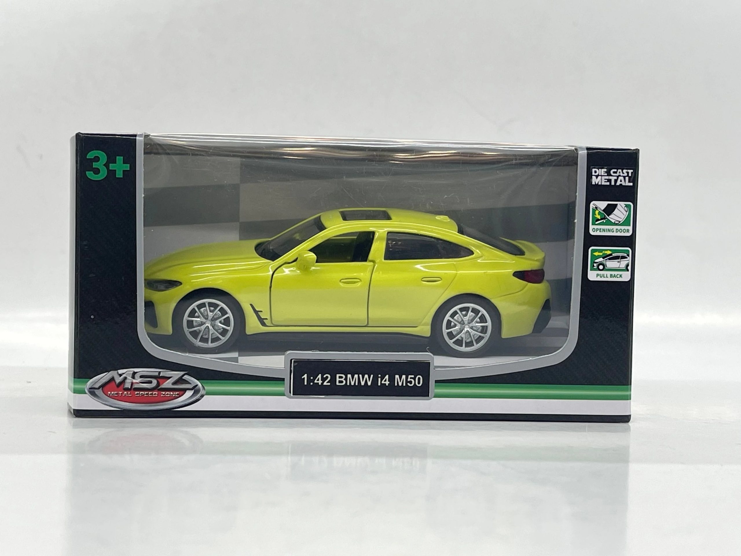 MSZ Die-cast BMW I4 M50 auto modelis mērogā 1:43