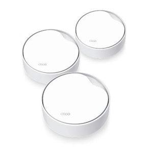 Wireless Router-TP-LINK-Wireless Router-3-pack-3000 Mbps-Mesh-Wi-Fi 6-1x10/100/1000M-1x2.5GbE-DHCP-DECOX50-POE,3-PACK,