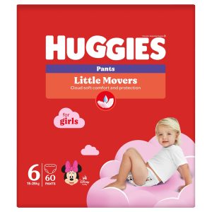 Autiņbiksītes - apakšbiksītes Huggies Pants Girl, 6 izmērs, 15 - 25 kg, 60 gab.