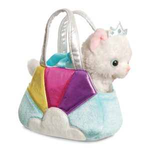 AURORA Fancy Pals Plīša kaķu princese zilā somā, 20 cm