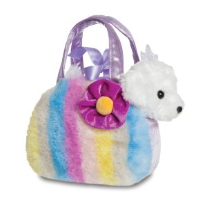 AURORA Fancy Pals Plīša kucēns violetā somā, 20 cm