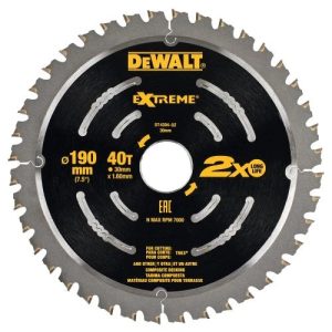 DeWALT Zāģripa 190X30mm CompDeck 40T