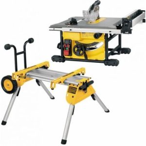 DeWALT Stacionārais zāģis 210mm ar darba galdu