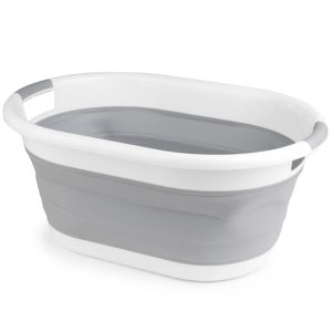 Beldray LA034816FPEU7 Collapsible Laundry Basket 28L White/Grey
