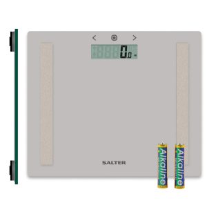 Salter 9113 GFEU12 Compact Glass Analyser Bathroom Scales, Grey