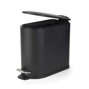 Beldray LA036690BLKPEU7 Slimline D-Shaped Pedal Bin 5-Litre, Black