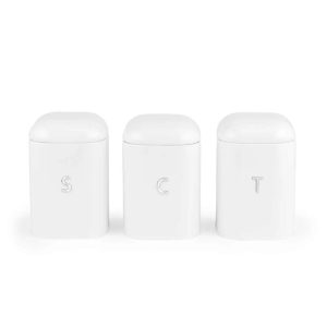 Salter BW14043EU7 Boston 3-Piece Canister Set, White