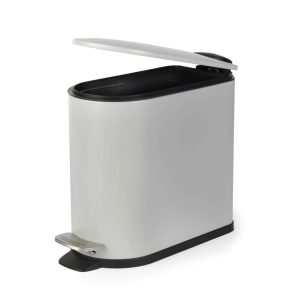 Beldray LA036690GRYPEU7 Slimline D-Shaped Pedal Bin 5 Litre, Grey