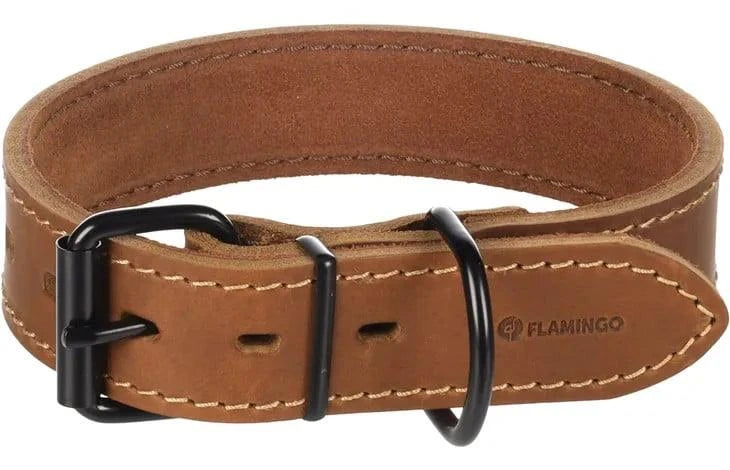 Suņu kakla siksna Flamingo Montana. brūna. 490-590mmx40mm