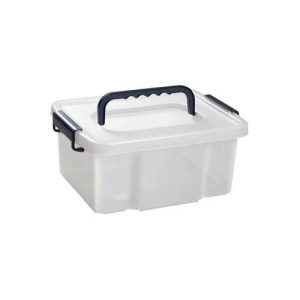 Uzglabāšanas kaste ar vāku Plast Team, 11.5 l, caurspīdīga/melna, 37.5 x 28.5 x 16.8 cm