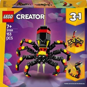 Konstruktors LEGO Creator 3in1 Savvaļas dzīvnieki: Pārsteidzošais zirneklis 31159, 153 gab.