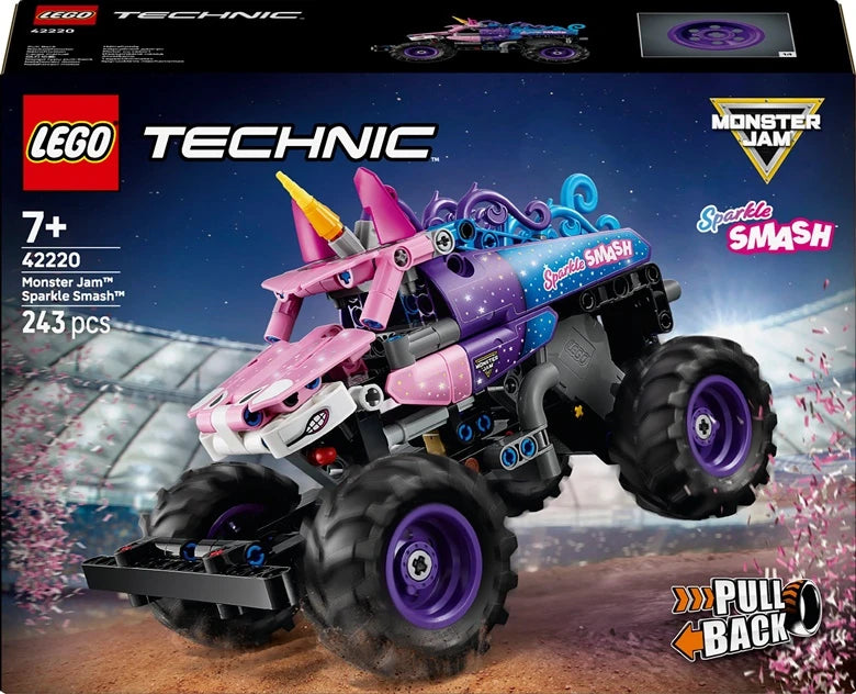 Konstruktors LEGO Technic Atvelkams Monster Jam Sparkle Smash 42220, 243 gab.