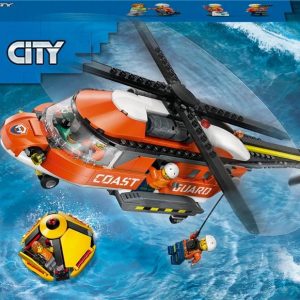 Konstruktors LEGO City Krasta apsardzes helikopters, rotaļlietu būvēšanas komplekts 60503, 551 gab.
