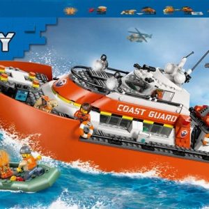 Konstruktors LEGO City Krasta apsardzes glābšanas laiva un helikopters, rotaļlietu komplekts 60504, 742 gab.