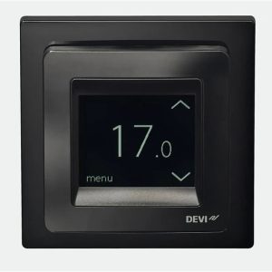 Termostats Devi DEVIreg Touch, padziļinājumā, melna krās., 8.5 cm, 5 - 45 °C