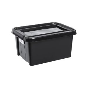 Uzglabāšanas kaste ar vāku, rīki/paredzēts uzglabāšanai/rotaļlietām Pro Box 27790203, 32 l, melna krās., 51 x 39 x 25.8 cm