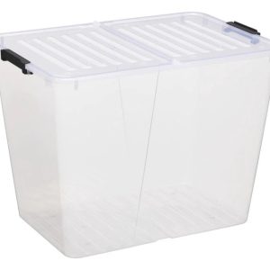 Uzglabāšanas kaste ar vāku Plast Team, 65 l, caurspīdīga, 56.7 x 39.6 x 41.7 cm