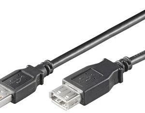 Kabelis MICRO_CONNEC USB TypeA M. USB TypeA F. 1.8m. melns