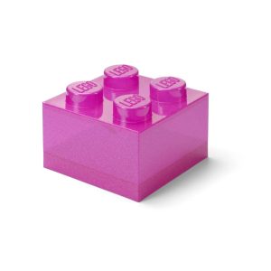 Uzglabāšanas kaste ar vāku LEGO Brick 40090801, violeta, 25 x 25 x 19 cm